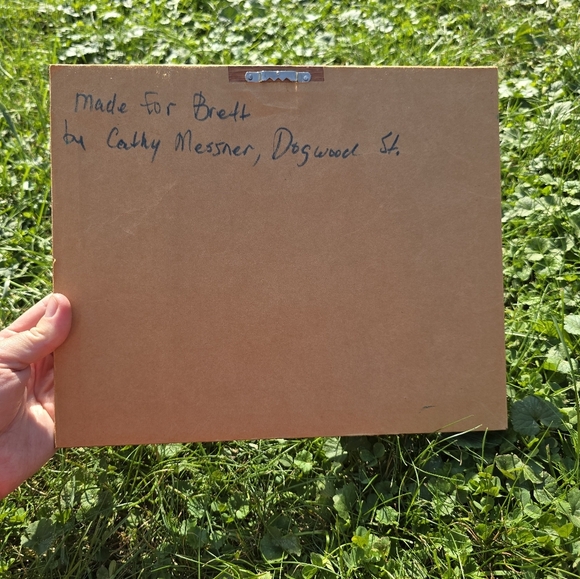 Needlepoint Cross Stitch Vintage Bless This Child Square Matted Framed - Picture 5 of 7